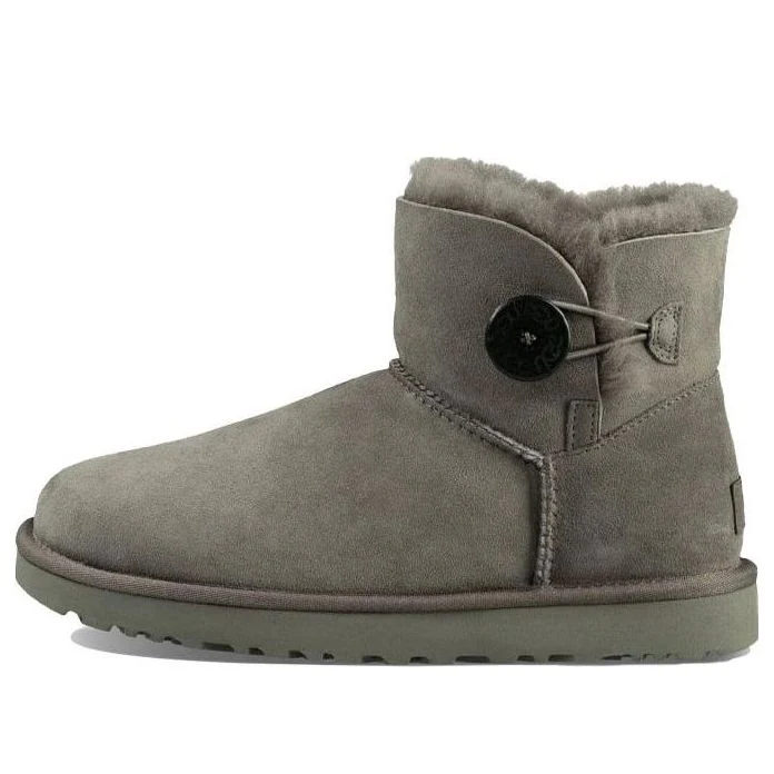 (WMNS) UGG Mini Bailey Button II Boot Fleece Lined Gray 1016422-GREY